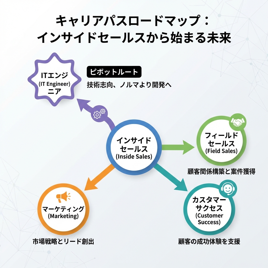 営業からエンジニアへのキャリアピボット図