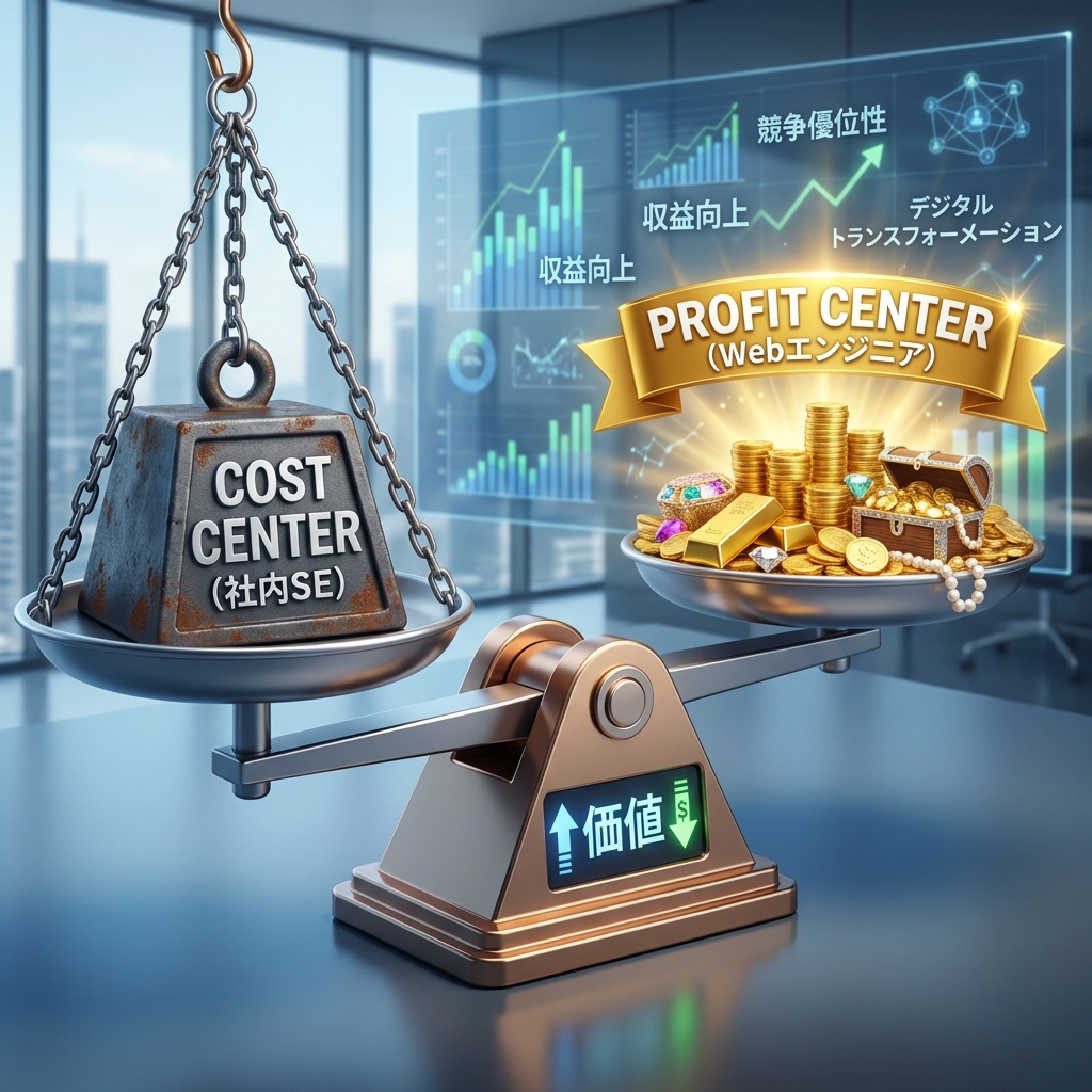 コストセンターとプロフィットセンターの天秤図