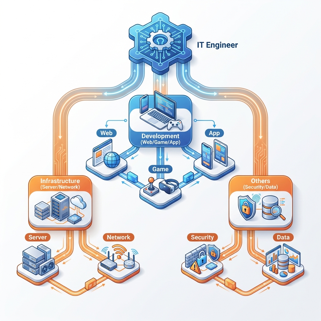 ITエンジニア 種類 分類 図解