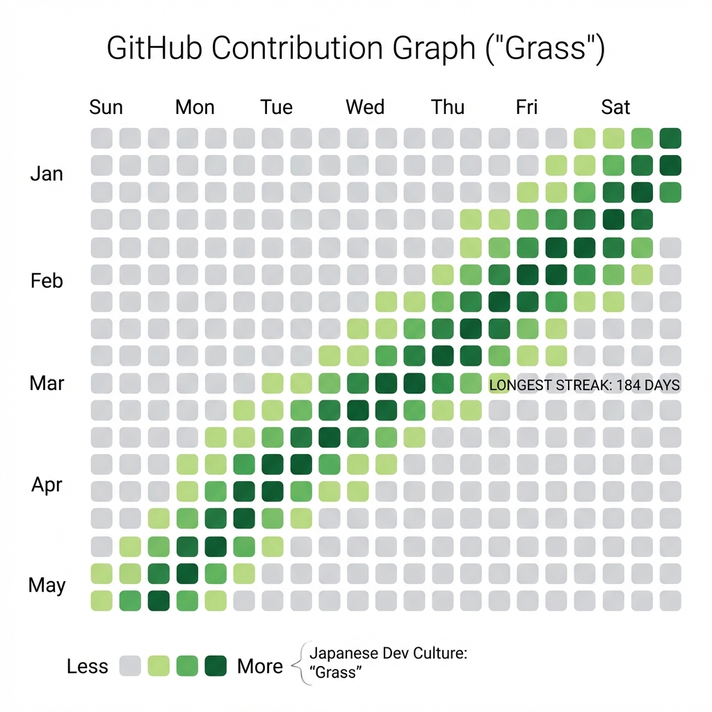 GitHubの草(Contribution)の例