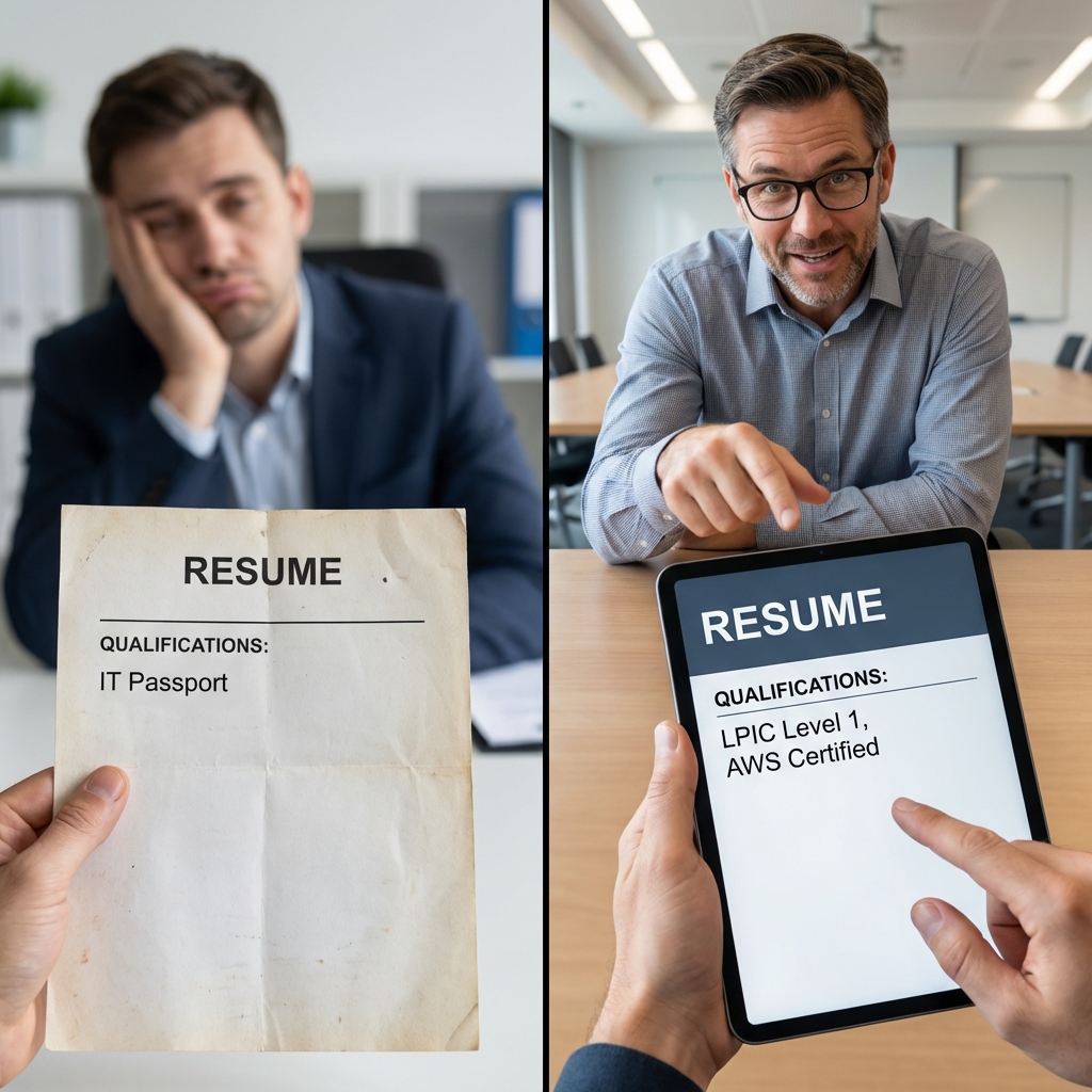 ITパスポートと実務資格の履歴書比較