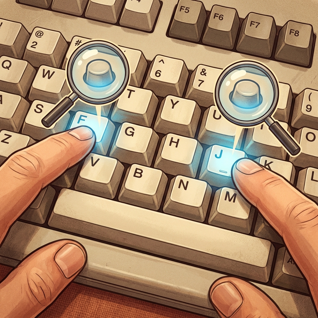 キーボードのFとJにある突起