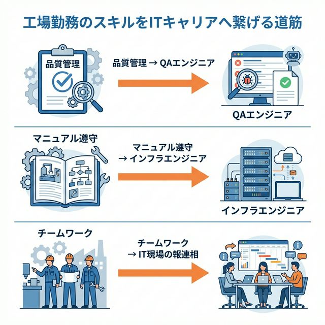 工場スキルとIT職種の対応図